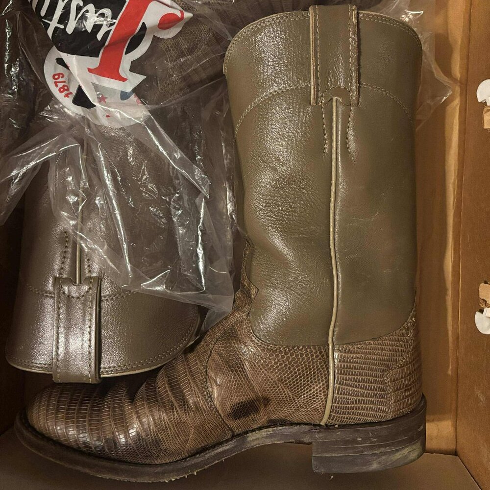 Vintage 80s Justin Snakeskin Boots